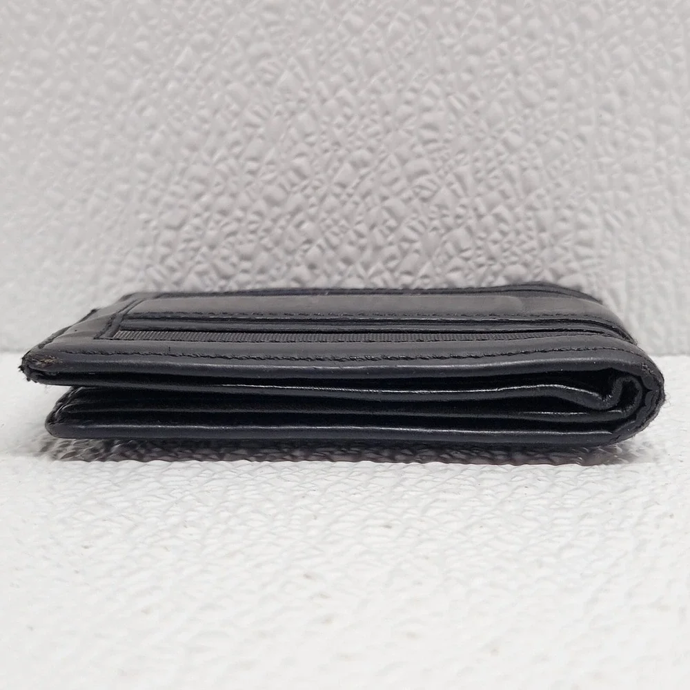 Burberry Black Bi-Fold Wallet Leather & Canvas